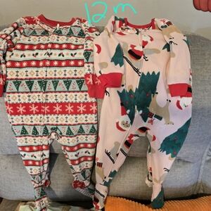4 Pair Baby Sleeper Onesies - 12m
